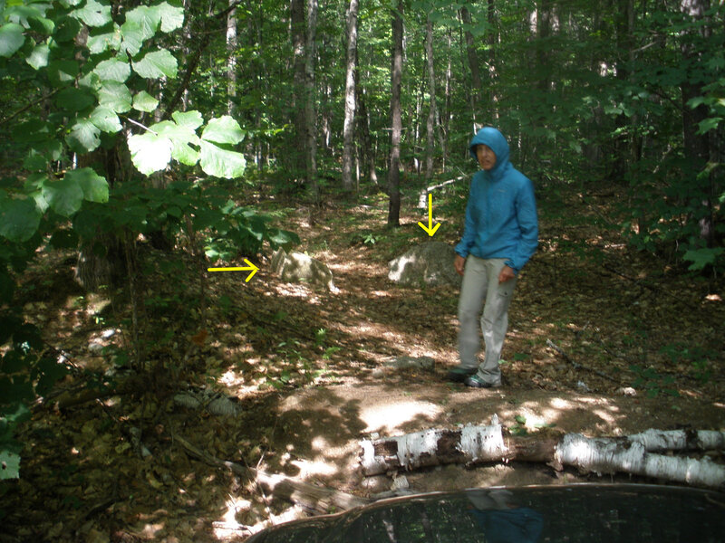 Note Boulders (2021, Birch log is gone) on the correct  Logging Rd on Rick's Road approach