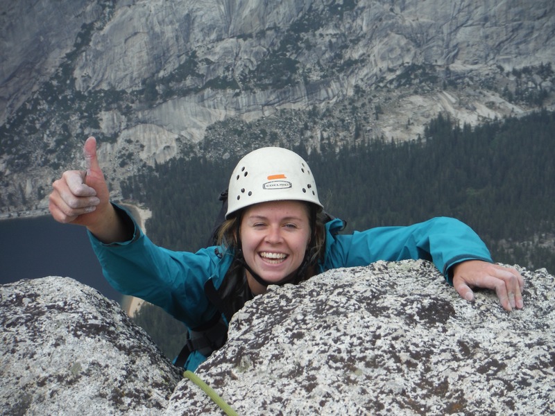 Eva Geraghty on the summit of Tenaya Peak