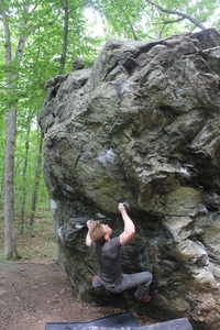 Setting up for the crux on Pete's Problem.