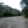 Boot Hill parking--mile marker 12 is back; crag is in upper left of photo.