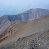 This photo was taken on the descent via the West Ridge, shortly after leaving the summit. You can see the trail. The trail then goes down (or up) the scree field.