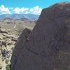 Drone shot of my wife on Ankles Away in the Alabama Hills