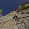 The first proper pitch of the route