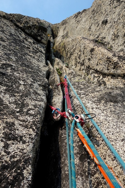 Looking up Pitch 3 (ends at Snafflehound Ledge).