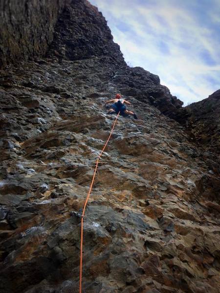 Climbing Pit Lizard 5.11a at Deep Creek