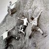 TM Herbert, Harry Daley, Bob Kamps & Yvon Chouinard in polka-dots (counterclockwise from top) at Stoney Point (1960)
<br>

<br>
Photo by Dave Rearick