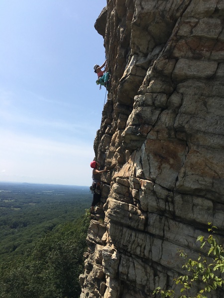 From the second belay. Unknown climbers.