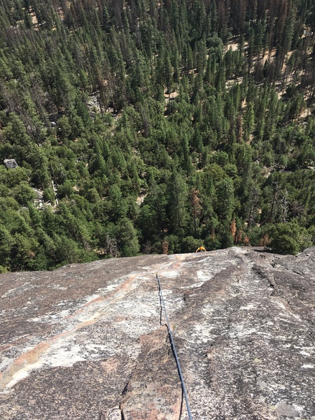 The final slab after the mantel on the last pitch.