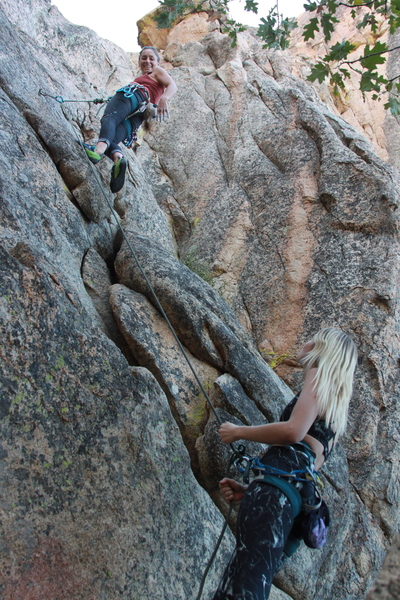 Meg on lead kaycee on belay