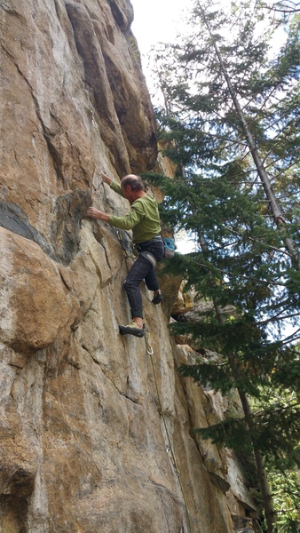 Hermann Gollner "the Legend, comes over to the Dumont, Mill Creek Crag, to climb with us.