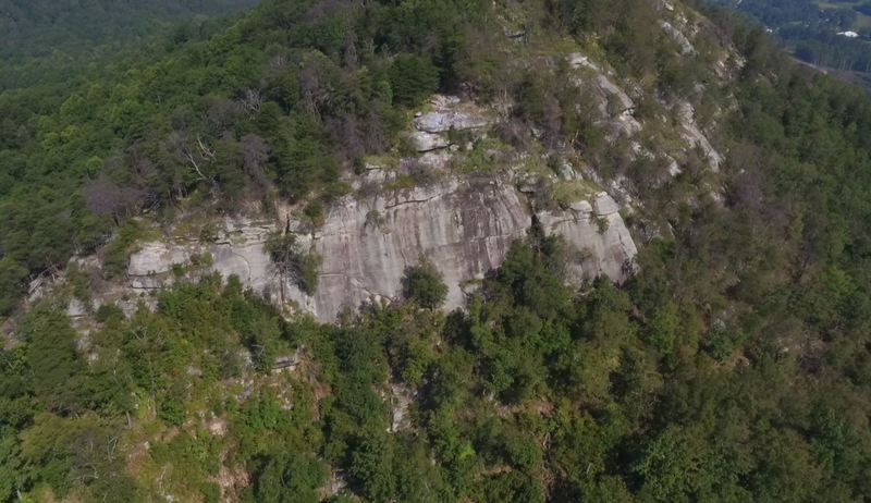 Main face on Currahee
<br>

<br>
Credit: Southern Aerial Media