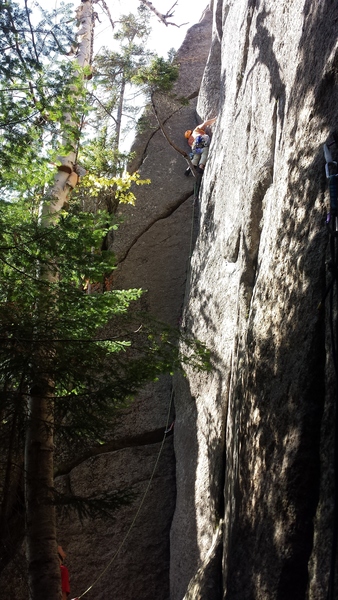 Matt Elliott leading Eco-Challenge. 
<br>
Don't be fooled, the large cams he is carrying are not at all necessary. 
<br>

<br>
Photo by Mark Sprague