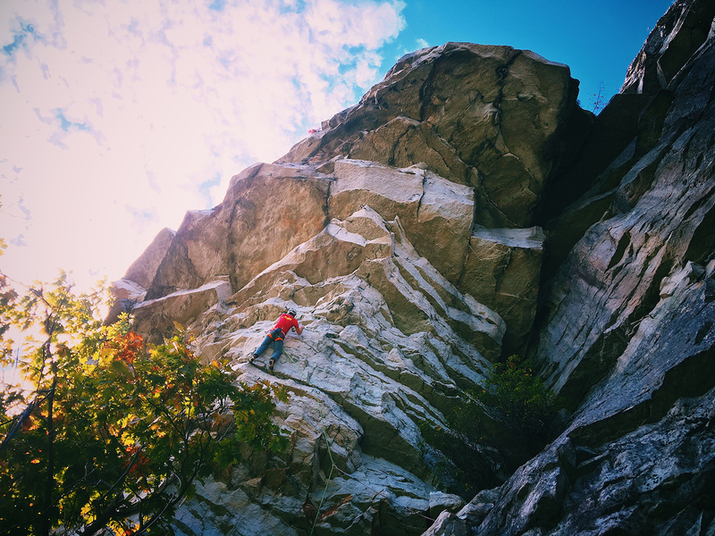 Char Fetterolf making a valiant effort on Ozone on October 12, 2017. He would go on to send the route later that day.