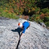 David Lottmann jams up the crack pitch on a beautiful Fall day.