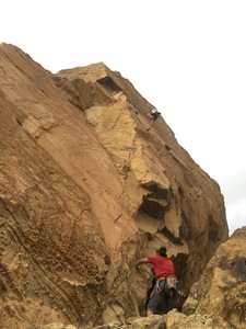 Ben taking a ride at the last bolt.