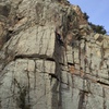 Staying low for the dyno at the crux seemed to be the trick.