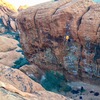 Hanging below the crux of Under the Boardwalk