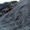 Waterfall Buttress - launching off left on pitch 3