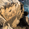 Salty Dog viewed from the rappel. You can see the reachy sloper hand rail. Wild!