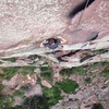 Samuel Toillion at the crux of pitch one.