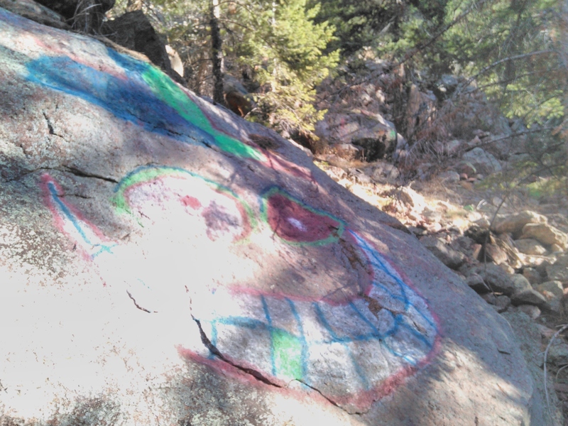 10'x10' spray paint mural north of the Gill Boulder.