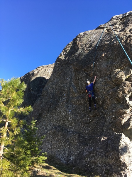 Cadence Brown on the "Return of the Fern" route on The Spire, Split Rock