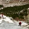 On the 2nd pitch.  A climber can also be seen at the top of the First pitch belay station.