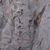 Elmar Stefke approaching the anchors on Stonefly.