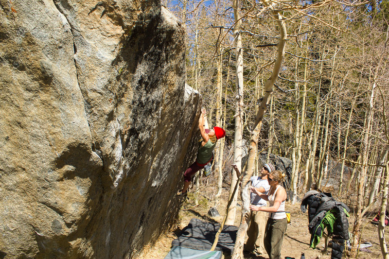 Lauren on the traverse