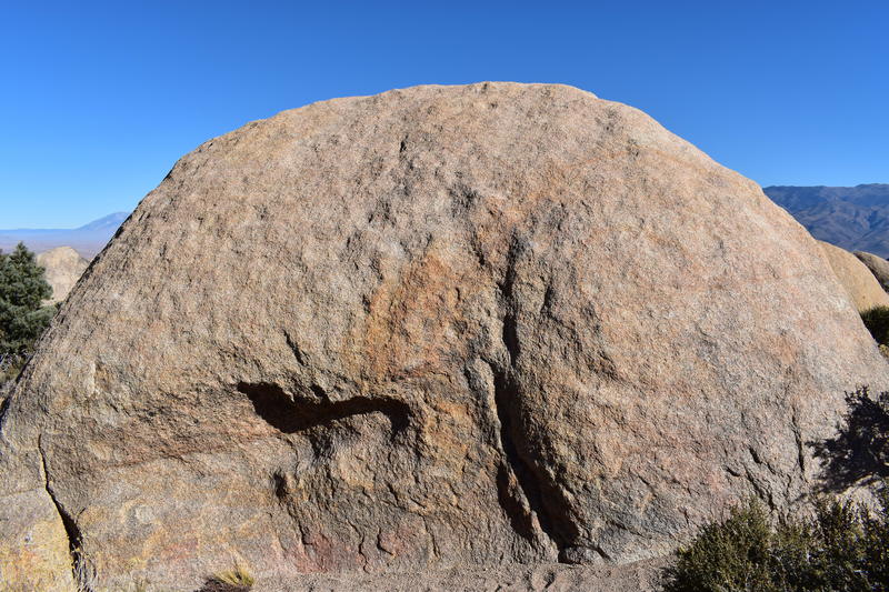 The west side of the boulder.