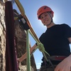 Nathan on the belay ledge