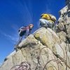 Reed Cundiff belaying Edmund Ward on Lambda Wall ca. 1970.  Photo by Buddy Mays