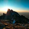 Sunrise over Teewinot at Mt Owens bivy.