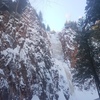 Feb 24th 
<br>

<br>
2 pitches. The middle section is steep, but thick. The very top is thin amd hollow. Was sketchy to anchor in. Also, while repelling we dislodged lots of large rock that almost ended poorly for the group ascending the bowl below us. Thankful everyone was okay.