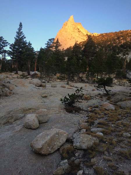 Early light on Cathedral Peak