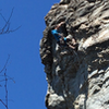 Neil Rankin on the upper crux section of Edge of Fire