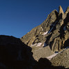 Evening view of Sulphur Peak from campsite near Peak Lake