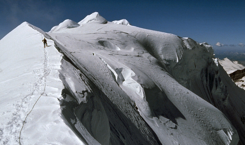 Dale Navish not far from the summit of Mt Robson - August 1988