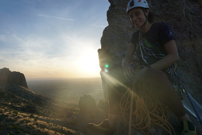 Cheb at the second pitch of Razors Edge on The Hand