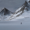 Skiing across Royce Lake