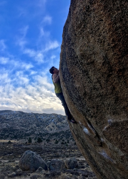 Beautiful boulder problem, even in the howling wind.