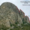 General line of Crescent Moon Buttress.  But more than one rappel, at least 4