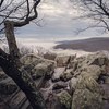 Fog isolating the hilltops as seen from Chimney Rock.