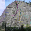 Routes on Snow Creek Wall