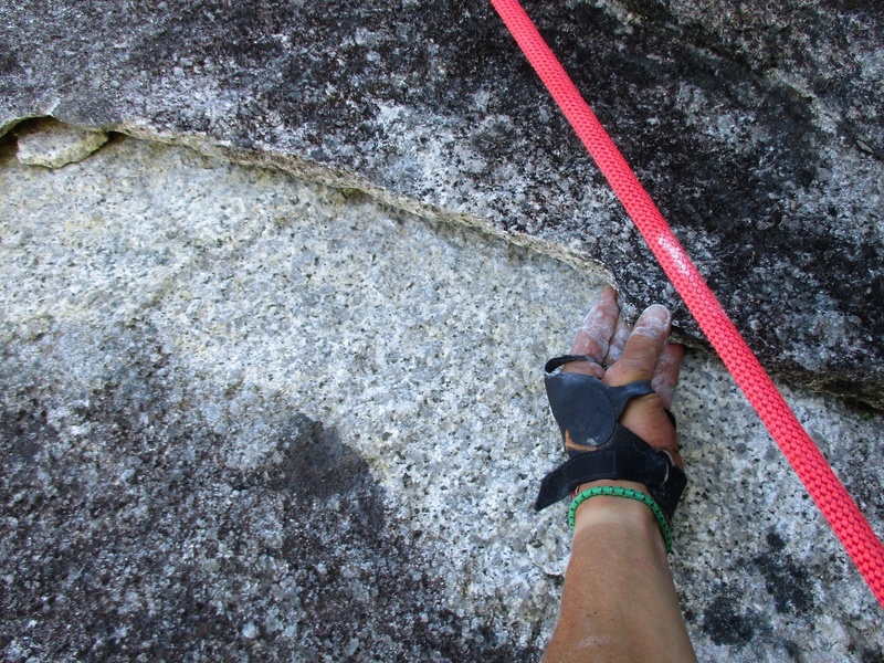 A rock scar in the corner on Pitch 3. There used to be a bolt here, but apparently it was on the rock that fell off....