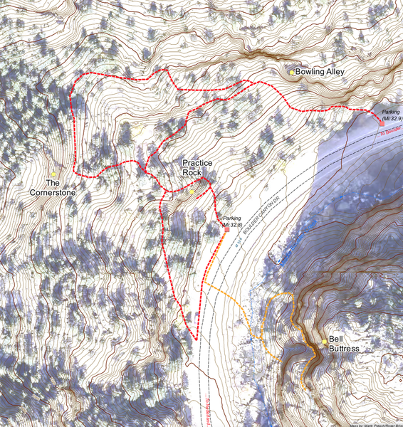 Boulder Narrows topo overview.