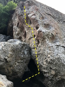 View of the route as seen from the stream.