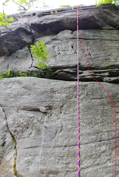 A great introduction to climbing a roof.  Great horizontal for a cam protecting the roof moves with sharp horizontals for hands through it.