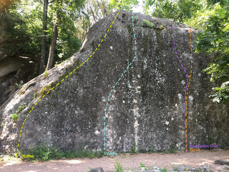 Left half of Walter Weed boulder.