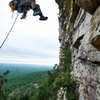 Rappelling our fixed line by Westward Ha! to the Death Ledge.